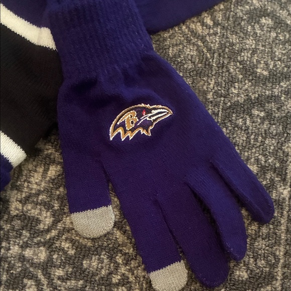 NFL Purple and Gray Women's Beanie and Gloves Set - Picture 7 of 7